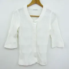 バナナリパブリック カーディガン 七分丈 ニット コットン100% トップス レディース ﾌﾘｰサイズ ホワイト系 Banana Republic 【中古】