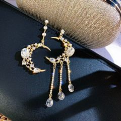 ビッグムーンピアス ゴールド レディース 韓国 K-POP ビジュー 月　ムーン