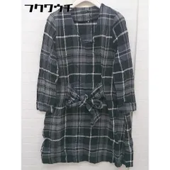 ◇ URBAN RESEARCH ROSSO ロッソ チェック 長袖 膝丈 ワンピース サイズF グレー ブラック レディース  【中古】 【1111220018856】のサムネイル