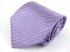 バナナリパブリック ブランドネクタイ ストライプ柄 シルク トルコ製 メンズ パープル Banana Republic 【中古】