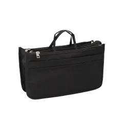 ☆ ブラック ☆ インナーバッグ 収納力抜群 インナーバッグ バッグインバッグ インナーバック バッグインバック ポーチ 小物入れ 化粧ポーチ 自立 収納 整理 整理整頓 便利 持ち手 ファスナー 仕分け 持ち手付き 旅行 トラベル ポケット たくさん