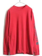 ■ カーハート 袖 プリント コットン 長袖 Tシャツ ( メンズ M ) 古着