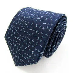 バナナリパブリック ブランド ネクタイ 総柄 ドット パネル柄 PO メンズ ネイビー Banana Republic 【中古】