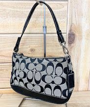 コーチ　COACH　ハンドバッグ　シグネチャー　キャンバス×レザー　黒　6094