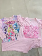 定価3,630円　キミとアイドルプリキュア♪ 天竺薄手　光る2TOPSパジャマ 肩フリル【2781515】ピンク
