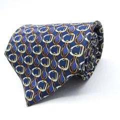 ピエールカルダン ブランド ネクタイ シルク 格子柄 小紋柄 メンズ ネイビー Pierre Cardin 【中古】