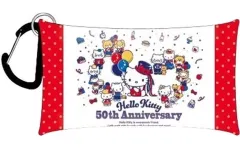 【中古】小物入れ・マルチケース・缶ケース ハローキティ50th(レッド) クリアマルチケースS 「サンリオキャラクターズ」