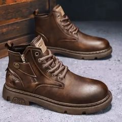 ショートブーツ バイクブーツ レザー メンズ ブーツ ライディングブーツ サイドジップ ライダーブーツ ハイカット アウトドア 防水 革 幅広 春 秋 冬 オートバイシューズ 厚底 アンクルブーツ エンジニアブーツ アウトドア おしゃれ 人気 滑り止め 黒 茶