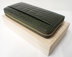 ✨ 【本クロコ使用 クロコダイル長財布 シャイニーグリーン】新品・未使用✨高級感あふれる一品