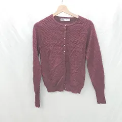 ◇ ZARA ザラ フロントボタン　キラキラ　フェミニン　オシャレ 長袖 カーディガン サイズM レッド系 レディース E  【1506130014348】