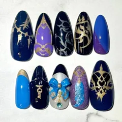 【現品】ネイルチップ 概念ネイル 痛ネイル にじさんじ にじさんじネイルチップ 3SKM 榊ネス 榊ネスネイルチップ イメージネイル VTuber 推しネイル 星導ショウネイルチップ 【ネイルチップオーダー 可能】skskネイル