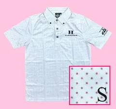 【新品・長期在庫】エリートグリップ 半袖 ポロシャツ ドット柄 ホワイト ピンク S ゴルフウェア ■ elite grips