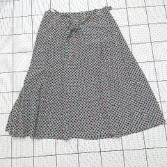 ◇ Θ ヒューマンウーマン 柄入り 膝丈 フレア スカート サイズM マルチカラー レディース E  【1508250001116】