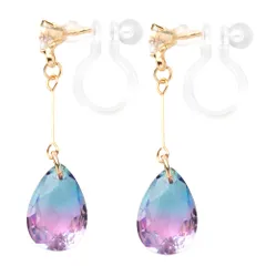 【ブルー×イヤリング】[Cream dot. クリームドット公式] イヤリング レディース 金属アレルギー ニッケルフリー フック 揺れる グラデーション ティアドロップ 雫 上品 シンプル