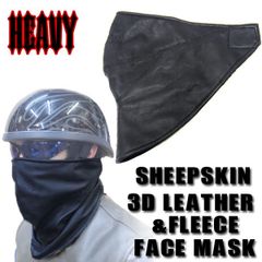 送料無料！【HEAVY】3Dレザーフリース　フェイスマスク 　シープスキン