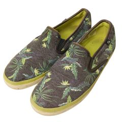 Quiksilver クイックシルバー 通年★ テキスタイル トロピカル リーフ総柄 スリッポン スニーカー Sz.27cm メンズ
