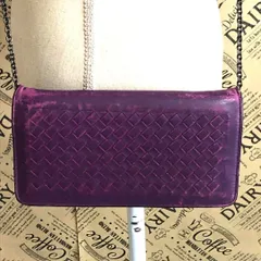 ボッテガヴェネタ 長財布 イントレ チェーンウォレット 紫 FS371