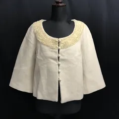 日本製★ anatelier【アナトリエ】 ノーカラーコート レディース【size:38/M/アイボリー/ivory】ショート丈/総裏地/アウター/Coat/Jacket◆BJ023-eのサムネイル