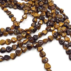 天然石 ビーズ タイガーアイ 約10mm 連売り ハート ハンドメイド