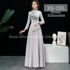 パーティードレス ナイトドレス ドレス ホワイト 白 チャイナ 中華 長袖 透け感 豪華 結婚式 大きいサイズ 謝恩会 XS S M L XL LL 2XL XXL 3XL XXXL パーティー 紐タイプ 姫系 発表会 プリンセス