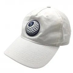 ★SALE価格★【超美品】アディダス キャップ 白×ネイビー 格子地模様 ボールワッペン OFSX(57-60cm)  ゴルフウェア adidas