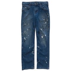 W30 L30 一点物 古着 カーハート Carhartt デニムパンツ ストレート ジーンズ ペイント ペンキ グランジ ボロ ダメージ 雰囲気系 アメカジ ネイビー