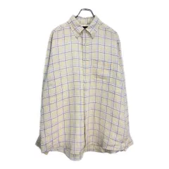 Brooks Brothers ブルックスブラザーズ リネン ボタンダウンシャツ チェック アイボリー(メンズ L)中古 古着 U9136