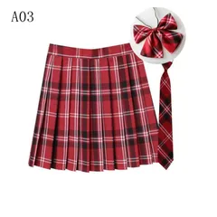 スクールスカート 点セット スカート 蝶結び ネクタイ チェック柄 制服 プリーツスカート スカート ミニスカート 学生服 女子高生 コスプレHZQ6814