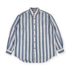 90s McGREGOR マクレガー ストライプ 長袖シャツ M/ブルー×ホワイト系 メンズ ビンテージ