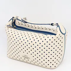 良品 コーチ ハンドバッグ パーフォレーテッド ハンドポーチ レザー ホワイト レディース SGN 2000000 NSK