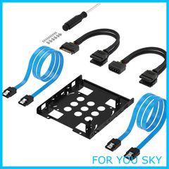 【在庫処分】SABRENT 3.5インチから2台の2.5インチ内蔵HDD/SSD用変換ブラケットセット [SATAケーブル・電源ケーブル付き] (BK-HDCC)