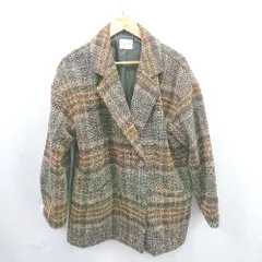 ◇ ⊇ classicalelf クラシカルエルフ 防寒性良好 長袖 ウールロングコート サイズL ブラウン系 レディース E  【1507160029432】