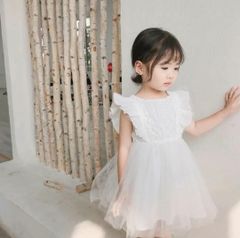 ✳︎韓国こども服✳︎  バック リボン レース　ワンピース　ホワイト  結婚式