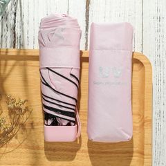 折り畳み傘 遮光 100% UV 晴雨兼用 防水  軽量 コンパクト　ピンク