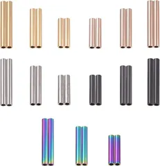 UNICRAFTALE 30個 5色 3種サイズ チューブビーズ 304ステンレス製 ステンレスパイプ 管状ビーズ 光沢ビーズ スペーサービーズ メタルビーズ( 5色#2-30個,  15/20/25mm)