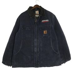 00年代 Carhartt カーハート トラディショナルジャケット ワークジャケット ネイビー (メンズ L) 中古 古着 A1437