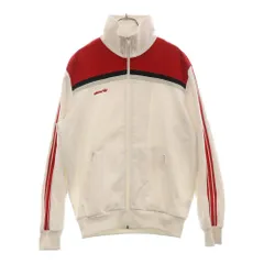 adidas (アディダス) 70-80S VINTAGE ヴィンテージ デサント社製 西ドイツ製 フロントロゴ刺繍 サイドライン トラックジャケット ホワイト/レッド ATS-30