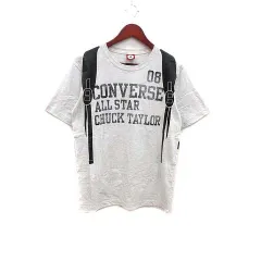 コンバース CONVERSE Tシャツ カットソー クルーネック プリント 半袖 L ライトグレー /YKのサムネイル