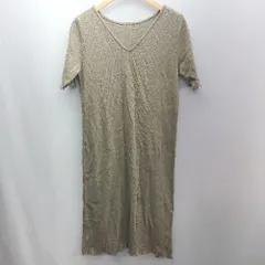 ◇ ⊂ BEAUTY&YOUTH ビューティ&ユース UNITED ARROWS Vネック 半袖 ロング ワンピース サイズF ブラウン レディース E  【1501160038272】