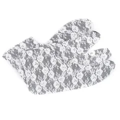 レース足袋 ストレッチ足袋 二重 たび こはぜなし 留め具なし ソックスタイプ 足袋ソックス 黒地 白 ブラック オフホワイト 花 No.10-6724