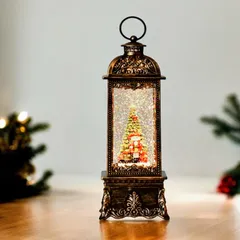 Ｘmas★★★人気商品です★リキッドLEDスクエアランタン/ナッツクラッカー※電池/USB仕様✴︎クリスマス✴︎ライト✴︎キラキラ舞い上がる
