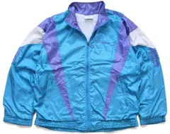 90s adidasアディダス トレフォイル ロゴ刺繍 マルチカラー 切り替え ナイロンジャケット M★ビンテージ 3本ライン オーバーサイズ