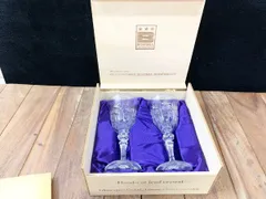ボヘミア ワイングラス ペアグラス クリスタル ガラス ハンドカット 食器 2点セット 専用箱あり (他338)