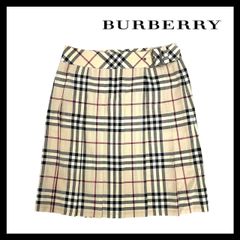 【BURBERRY】FXA60-030-14 プリーツ ラップスカート サイズ 36 ベージュ チェック ウール/毛 ミニ 巻きスカート バーバリー LONDON/ロンドン (M-138)