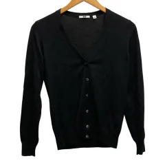 ユニクロ UNIQLO カーディガン アウター 長袖 M 黒 ブラック