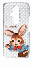 【新品未使用】らくらくスマートフォン F-53E クリア ハードケース ( うさぎドット ) レトロ ドット うさぎ ウサギ ラビット cl-f53e-186