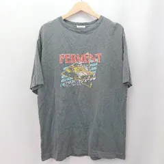 ◇ ⊂ LOWRYS FARM ローリーズファーム 文字入り 半袖 半袖Ｔシャツ サイズF グレー系 レディース メンズ E  【1507280000328】