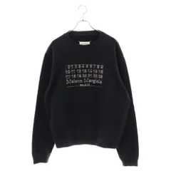 Martin Margiela 10 (マルタンマルジェラ) 20SS カレンダーロゴ刺繍 クルーネックスウェットトレーナー ネイビー S30GU0116のサムネイル