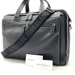 【美品】フェラガモ　ビジネスバッグ　2WAY　ナイロン×レザー　ロゴ型押　保存袋 フェラガモ ビジネスバッグ/ショルダーバッグ/ブリーフケース