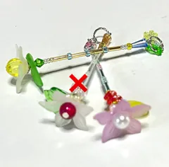 小さな魔法の杖（フラワー）ミニチュアステッキ　マジカルワンド　ブライス　リロロ　アンティーユ　ハロウィン　小物　服　ドールアクセサリー